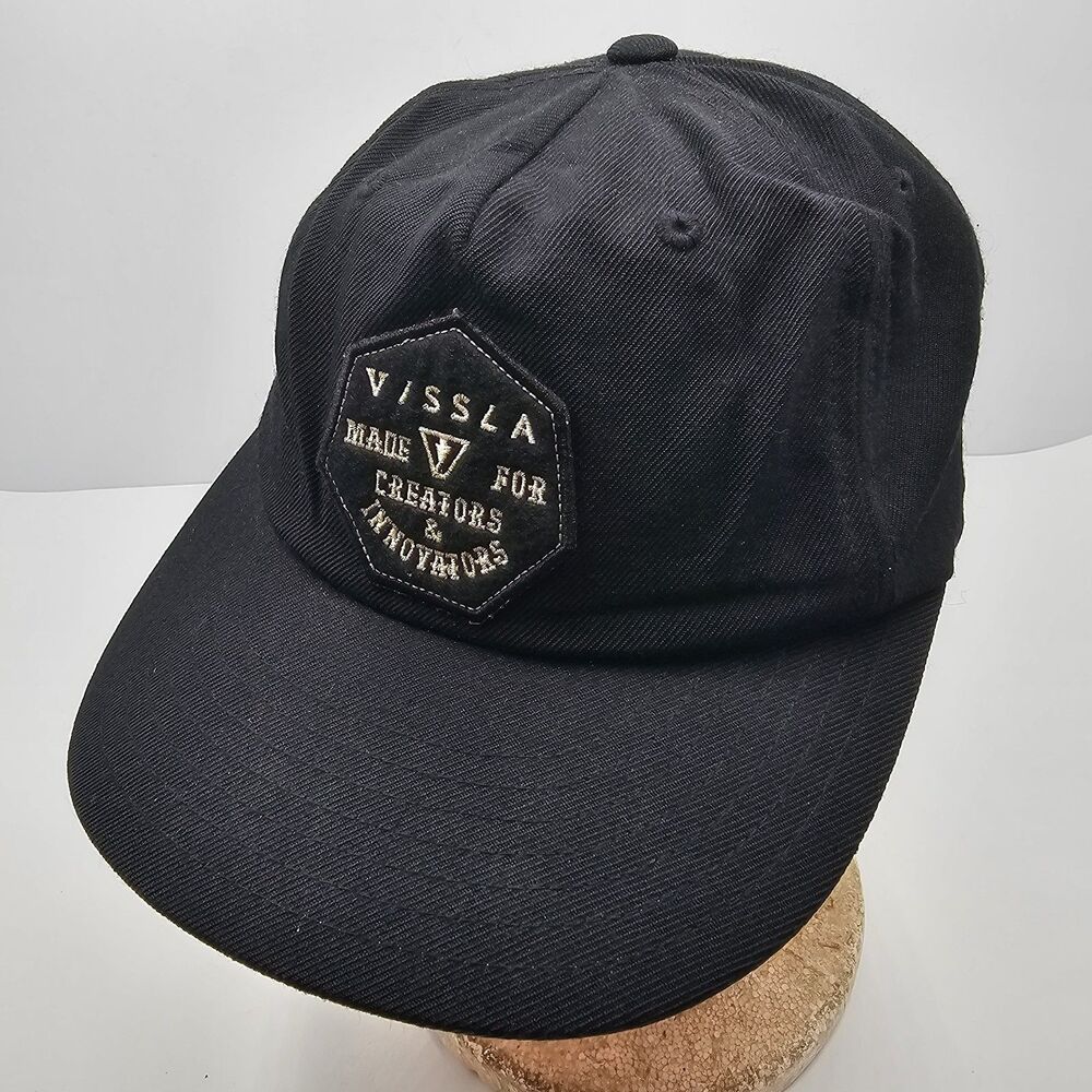 VISSLA Icon Classic Logo Cotton Adjustable Baseball Dad Cap Hat Black Camo Under